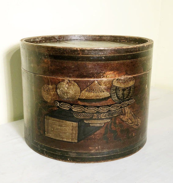 19th C. Chinese Molded Leather Hat Box - Zentner Collection