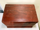 Antique Chinese Hand Painted Trunk (3416), Red Lacquer, Circa 1800-1849