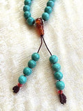 Handmade Turquoise Mala Necklace（8005), 108 Beads at 7mm Each