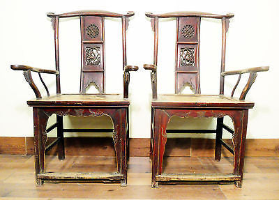 Antique Chinese High Back Arm Chairs 5333 Circa 1800 1849