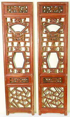 Antique Chinese Screen Panels (5018) (One Pair) Cunninghamia Wood, 1800-1849