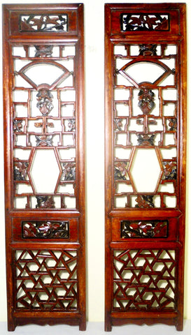 Antique Chinese Screen Panels (2619)(Pair) Cunninghamia Wood, Circa 1800-1849