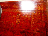 Antique Chinese Hand Painted Red Trunk (2642), Circa 1800-1849