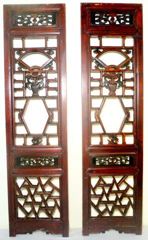 Antique Chinese Screen Panels (2695)(Pair) Cunninghamia Wood, Circa 1800-1849