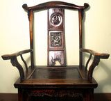 Antique Chinese High Back Arm Chairs (5911)(Pair), Circa 1800-1849