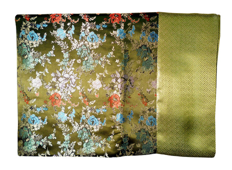 Custom-Made in USA, Art Silk Throw or Bed Scarf, (6104) Multi-Color
