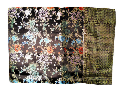 Custom-Made in USA, Art Silk Throw or Bed Scarf, (6109) Multi-Color