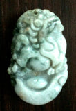 Natural Jadeite Celadon Green Jade Tablet/Pendant (7084)