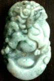 Natural Jadeite Celadon Green Jade Tablet/Pendant (7084)