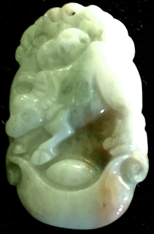 Natural Jadeite Celadon Green Jade Tablet/Pendant (7115)
