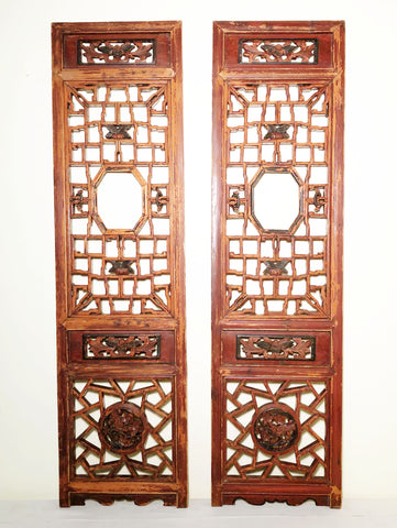 Antique Chinese Screen Panels (2937)(Pair); Cunninghamia Wood, Circa 1800-1849