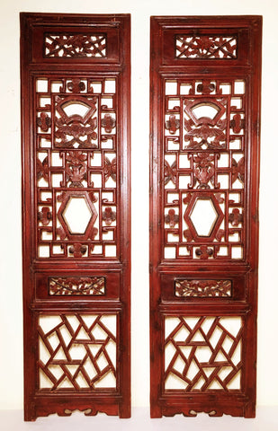 Antique Chinese Screen Panels (2975)(Pair); Cunninghamia Wood, Circa 1800-1849