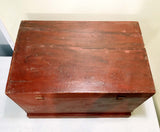 Antique Chinese Trunk Red Lacquer Hand Painted Trunk (3418) Circa 1800-1849
