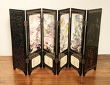 Vintage Chinese Black Lacquer Hand Painted Table Folding Screen (3504)