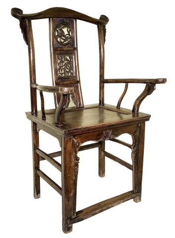 Antique Chinese Ming Arm Chair (3561), Cypress/Elm, Circa 1800-1849