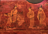 Antique Chinese Trunk (3596), Red Lacquer Hand Painted, Circa 1800-1849