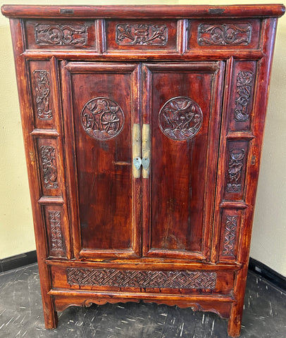 Antique Chinese Carved Cabinet (3708), Circa 1800-1849