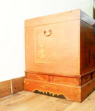 Antique Chinese Trunk Red Lacquer Hand Painted Trunk (5590) Circa 1800-1849
