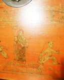 Antique Chinese Trunk Red Lacquer Hand Painted Trunk (5590) Circa 1800-1849
