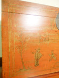 Antique Chinese Trunk Red Lacquer Hand Painted Trunk (5590) Circa 1800-1849