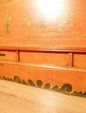 Antique Chinese Trunk Red Lacquer Hand Painted Trunk (5590) Circa 1800-1849