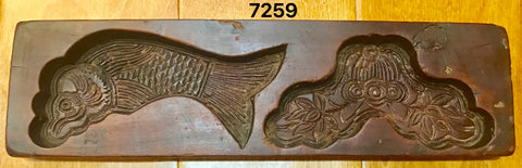 Antique Hand Carved Wooden Candy/Cookie/Cake Mold (7259), Circa Late of 1800