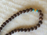 Handmade Wood Mala Necklace（8011), 108 Beads at 7mm Each