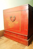 Antique Chinese Trunk (5718), Hand Painted Red Lacquer , Circa 1800-1849