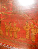 Antique Chinese Trunk (5482), Hand Painted Red Lacquer , Circa 1800-1849