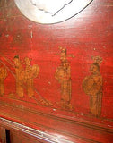 Antique Chinese Trunk (5482), Hand Painted Red Lacquer , Circa 1800-1849