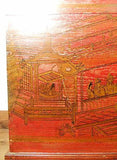 Antique Chinese Hand Painted Trunk (5706), Red Lacquer , Circa 1800-1849