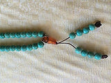 Handmade Turquoise Mala Necklace（8017), 108 Beads at 7mm Each