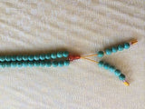 Handmade Turquoise Mala Necklace（8018), 108 Beads at 7mm Each