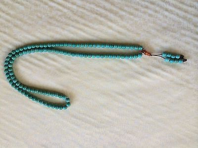 Handmade Turquoise Mala Necklace（8017), 108 Beads at 7mm Each