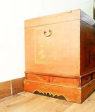 Antique Chinese Trunk (5590), Hand Painted Red Lacquer , Circa 1800-1849
