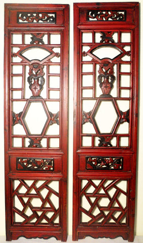 Antique Chinese Screen Panels (2525) (Pair) Cunninghamia wood