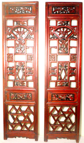 Antique Chinese Screen Panels (2562)(Pair) Cunninghamia Wood, Circa 1800-1849