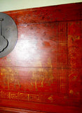 Antique Chinese Hand Painted Red Trunk (2643), Circa 1800-1849