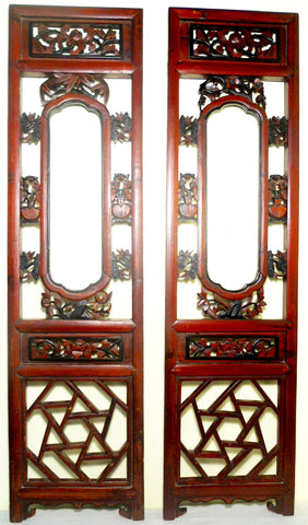 Antique Chinese Screen Panels (2669)(Pair) Cunninghamia Wood, Circa 1800-1849