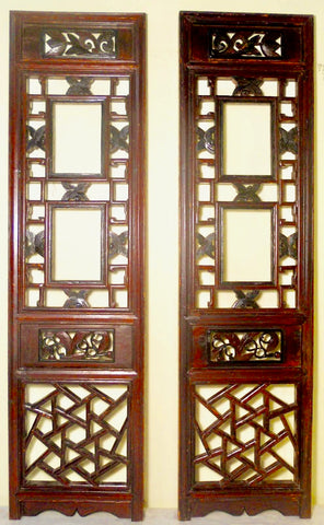 Antique Chinese Screen Panels (2748) (Pair) Cunninghamia wood
