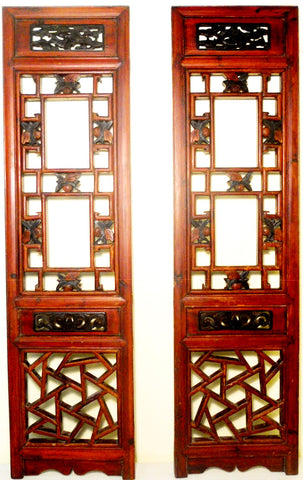 Antique Chinese Screen Panels (2782)(Pair) Cunninghamia Wood, Circa 1800-1849