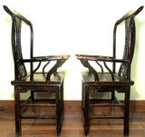 Antique Chinese High Back Arm Chairs (5755) (Pair), Cypress Wood, Circa 1800-1849