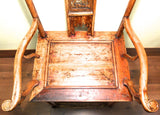 Antique High Back Arm Chairs (5855) (Pair), Cypress/Elm Wood, Circa 1800-1849