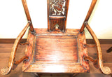 Antique High Back Arm Chairs (5857) (Pair), Cypress/Elm Wood, Circa 1800-1849