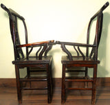 Antique Chinese High Back Chairs (Pair) (5936), Circa 1800-1849