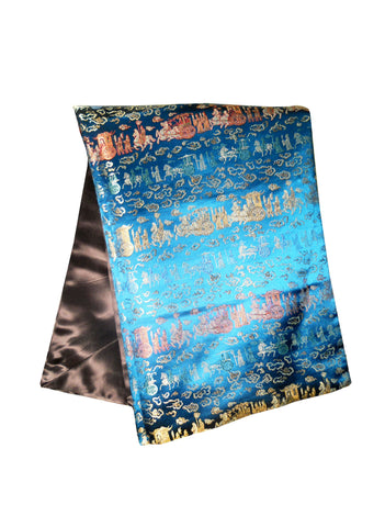 Custom-Made in USA, Art Silk Throw or Bed Scarf (6122), Multi-Color