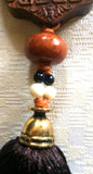Handmade Wood Carving & Beads Feng Shui Tassel/Decorative Hanging (7023)