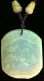 Natural Jadeite Translucent Green Jade Necklace (7045)