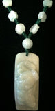Natural Jadeite Celadon Green Jade Necklace (7046)