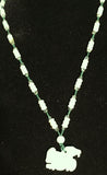 Natural Jadeite Celadon Green Jade Necklace (7061)
